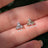 Tri-Cluster Champagne Sapphire Stud Earrings Earrings Handmade Handcrafted