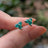 Tri-Cluster Emerald Stud Earrings Earrings Handmade Handcrafted