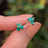 Tri-Cluster Emerald Stud Earrings Earrings Handmade Handcrafted