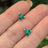 Tri-Cluster Emerald Stud Earrings Earrings Handmade Handcrafted