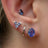 Tri-cluster Natural Tanzanite Earrings Earrings Handmade Handcrafted