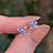 Tri-cluster Natural Tanzanite Earrings Earrings Handmade Handcrafted