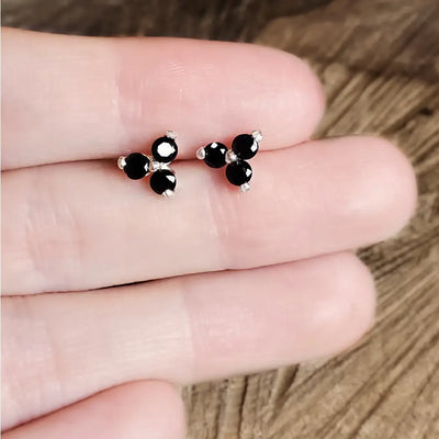 Tri-Cluster Onyx Earrings Earrings Handmade Handcrafted