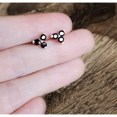 Tri-Cluster Onyx Earrings Earrings Handmade Handcrafted