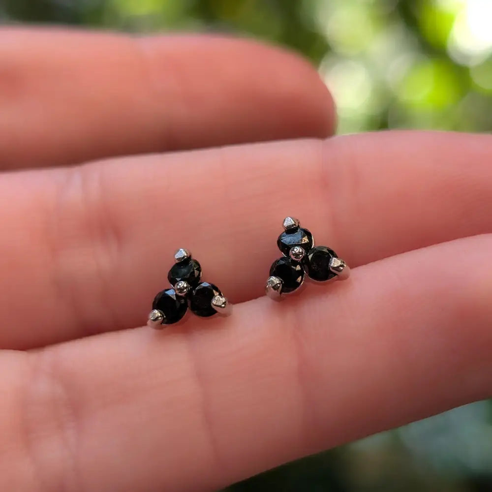 Tri-Cluster Onyx Earrings Earrings Handmade Handcrafted