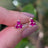 Tri-Cluster Ruby Stud Earrings Earrings Handmade Handcrafted