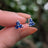 Tri-Cluster Sapphire Stud Earrings Earrings Handmade Handcrafted