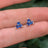 Tri-Cluster Sapphire Stud Earrings Earrings Handmade Handcrafted