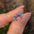 Tri-cluster Tanzanite Earrings LS Earrings Handmade Handcrafted