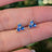 Tri-cluster Tanzanite Earrings LS Earrings Handmade Handcrafted