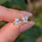 Tri-Cluster White Sapphire Stud Earrings Earrings Handmade Handcrafted