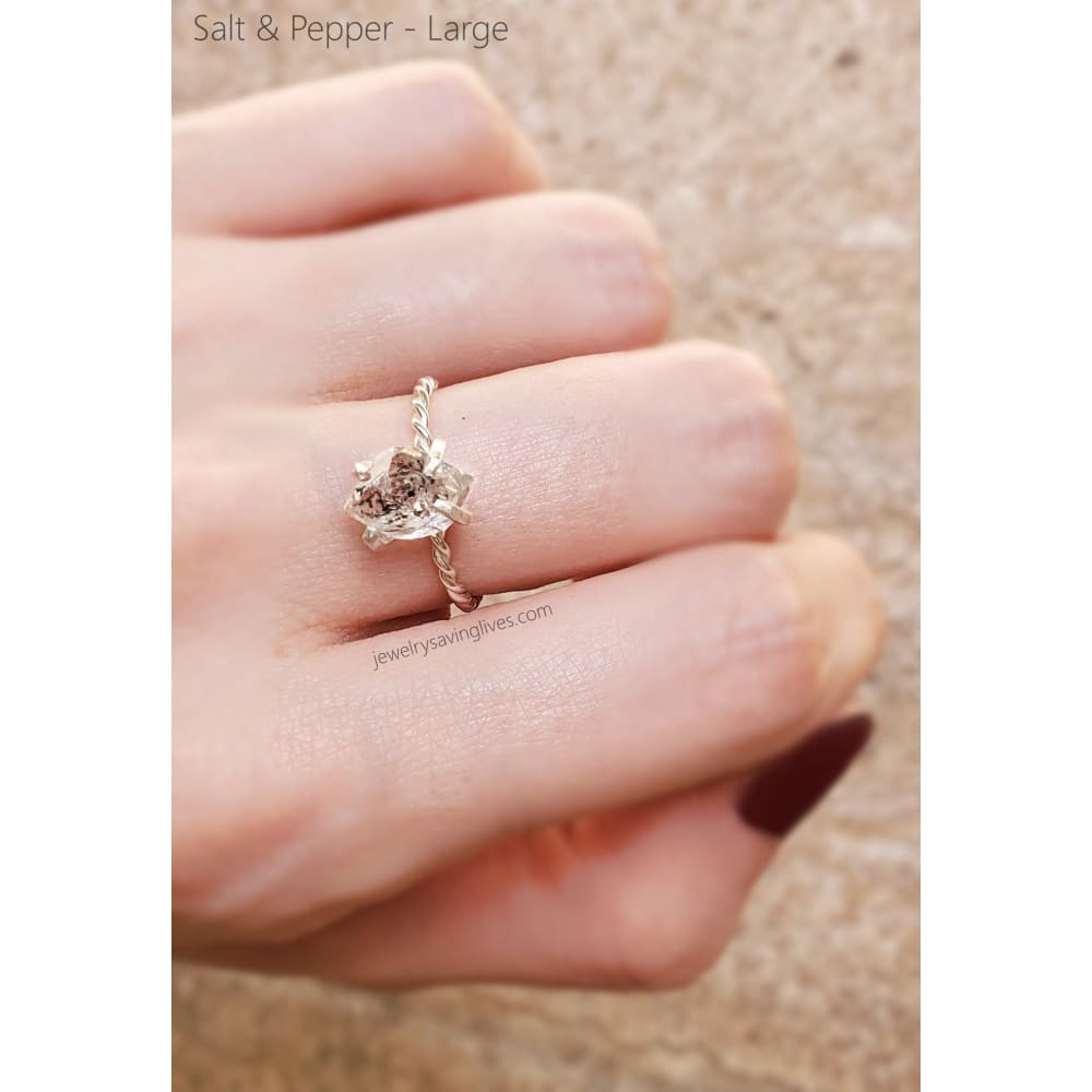 Twisted Herkimer Diamond Ring Rings Handmade Handcrafted