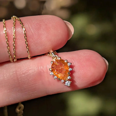 Upside-Down Teardrop Necklace - Sunstone Necklaces Handmade Handcrafted