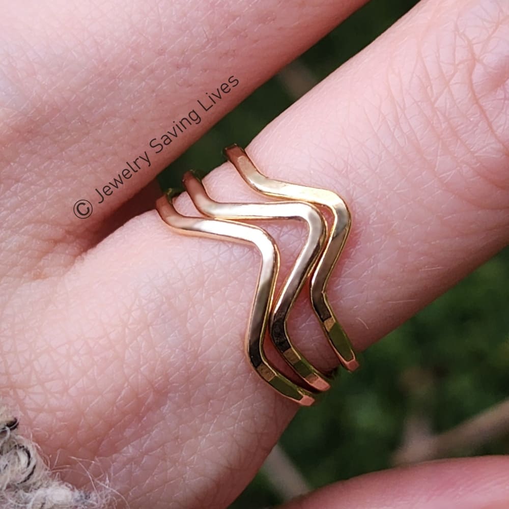 V Stacking Ring Rings Handmade Handcrafted