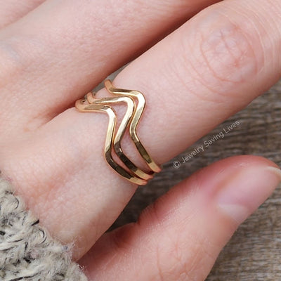 V Stacking Ring Rings Handmade Handcrafted