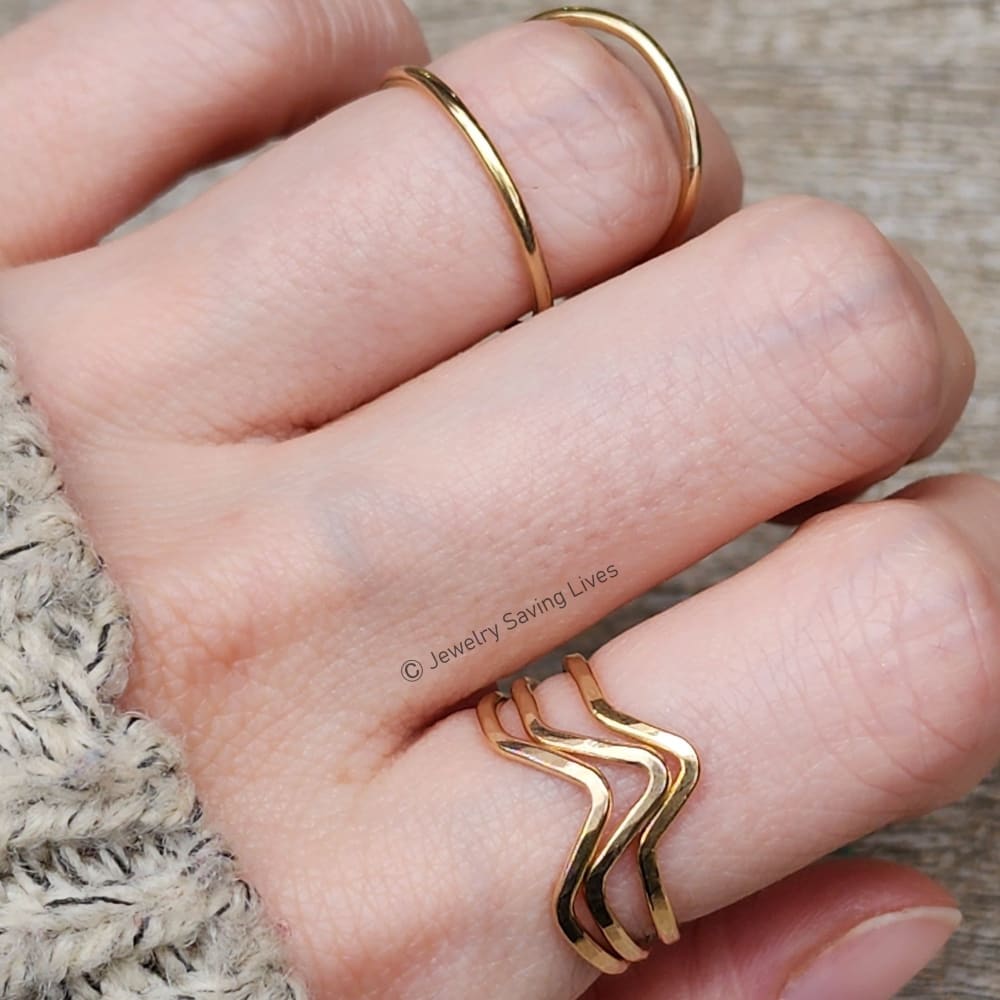 V Stacking Ring Rings Handmade Handcrafted