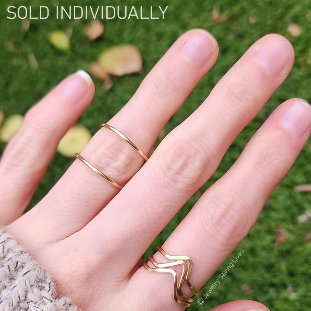 V Stacking Ring Rings Handmade Handcrafted
