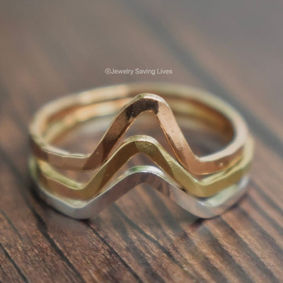 V Stacking Ring Rings Handmade Handcrafted