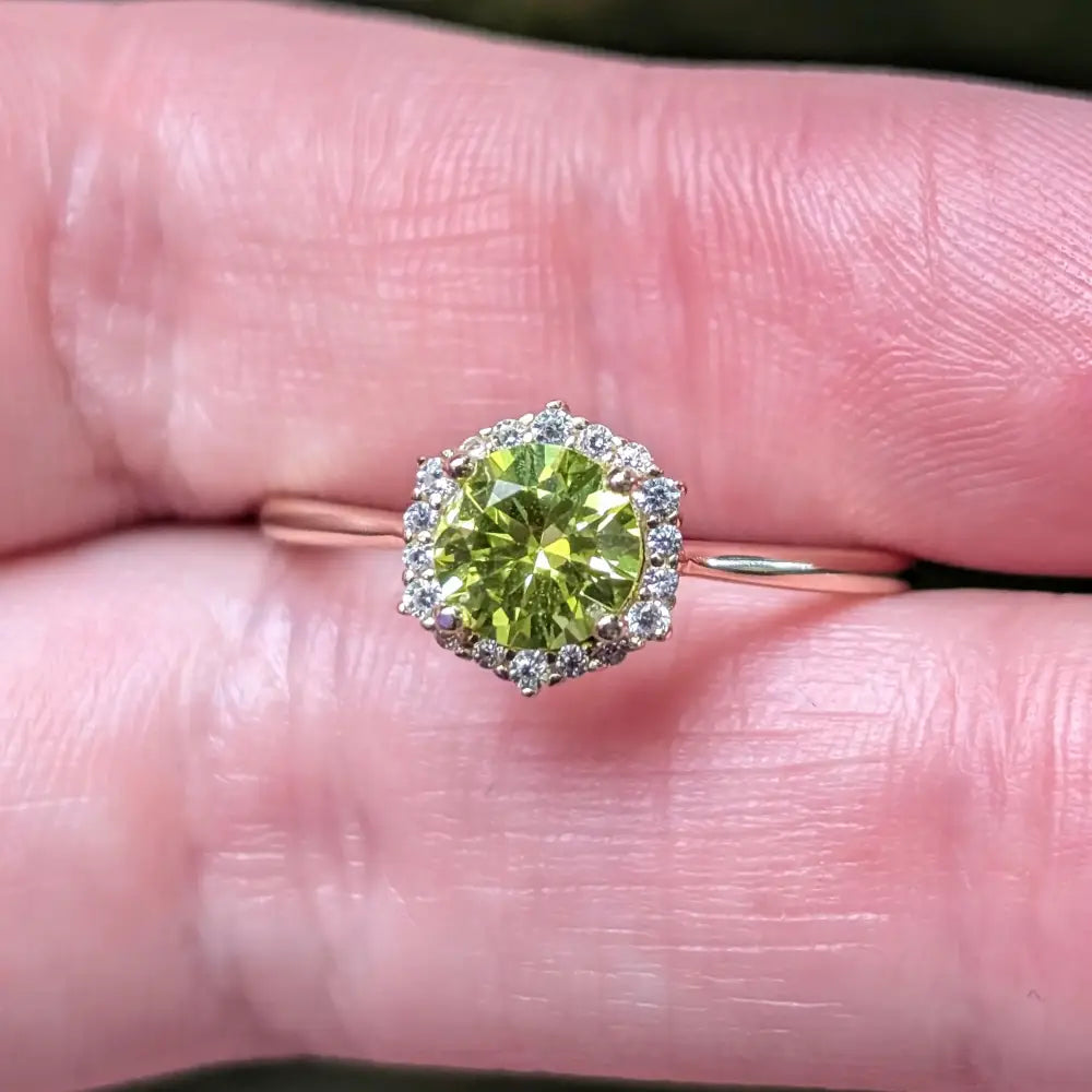 Vintage Hexagon Ring - Peridot Rings Handmade Handcrafted