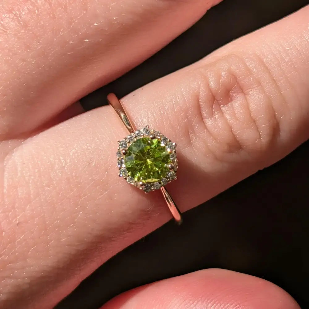 Vintage Hexagon Ring - Peridot Rings Handmade Handcrafted