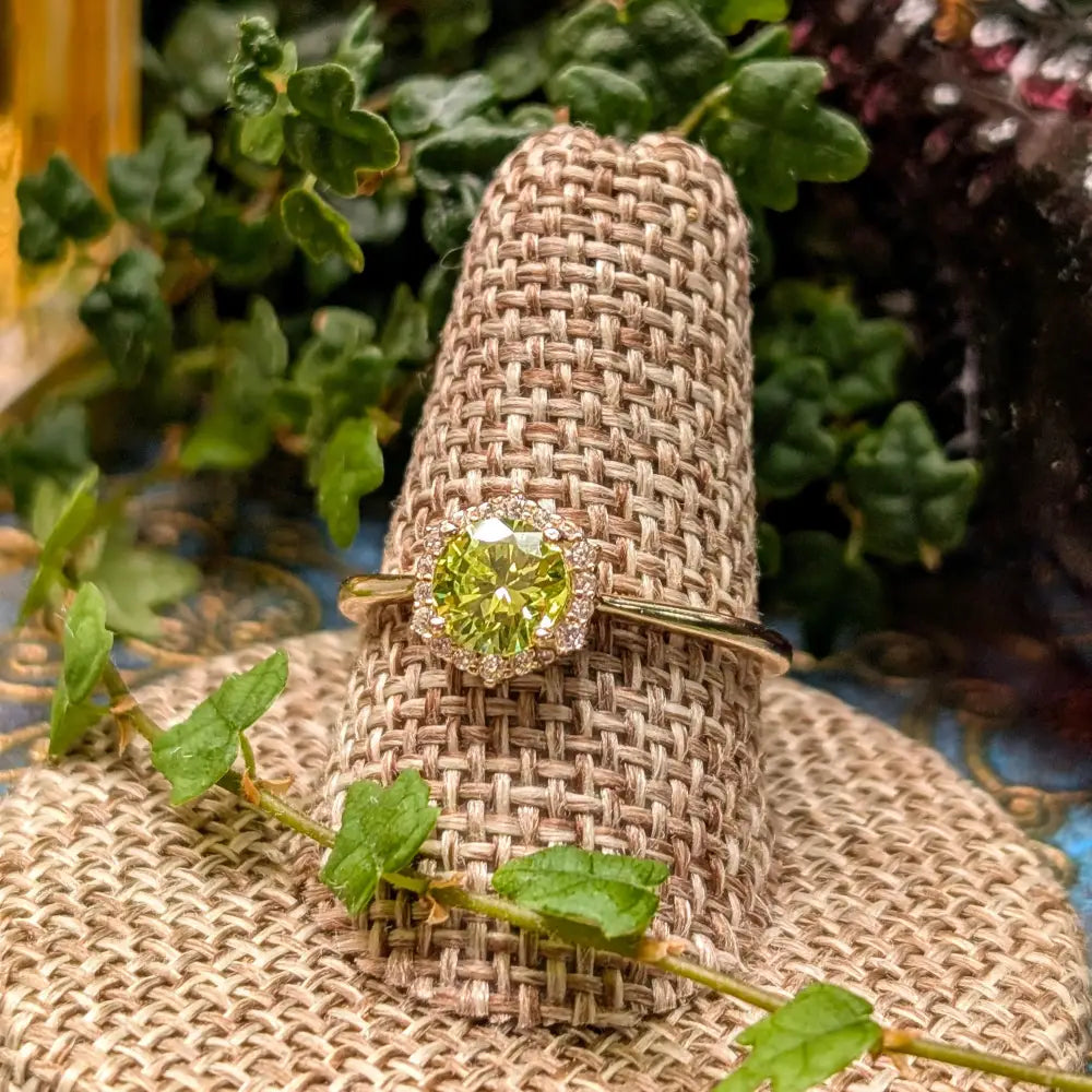 Vintage Hexagon Ring - Peridot Rings Handmade Handcrafted