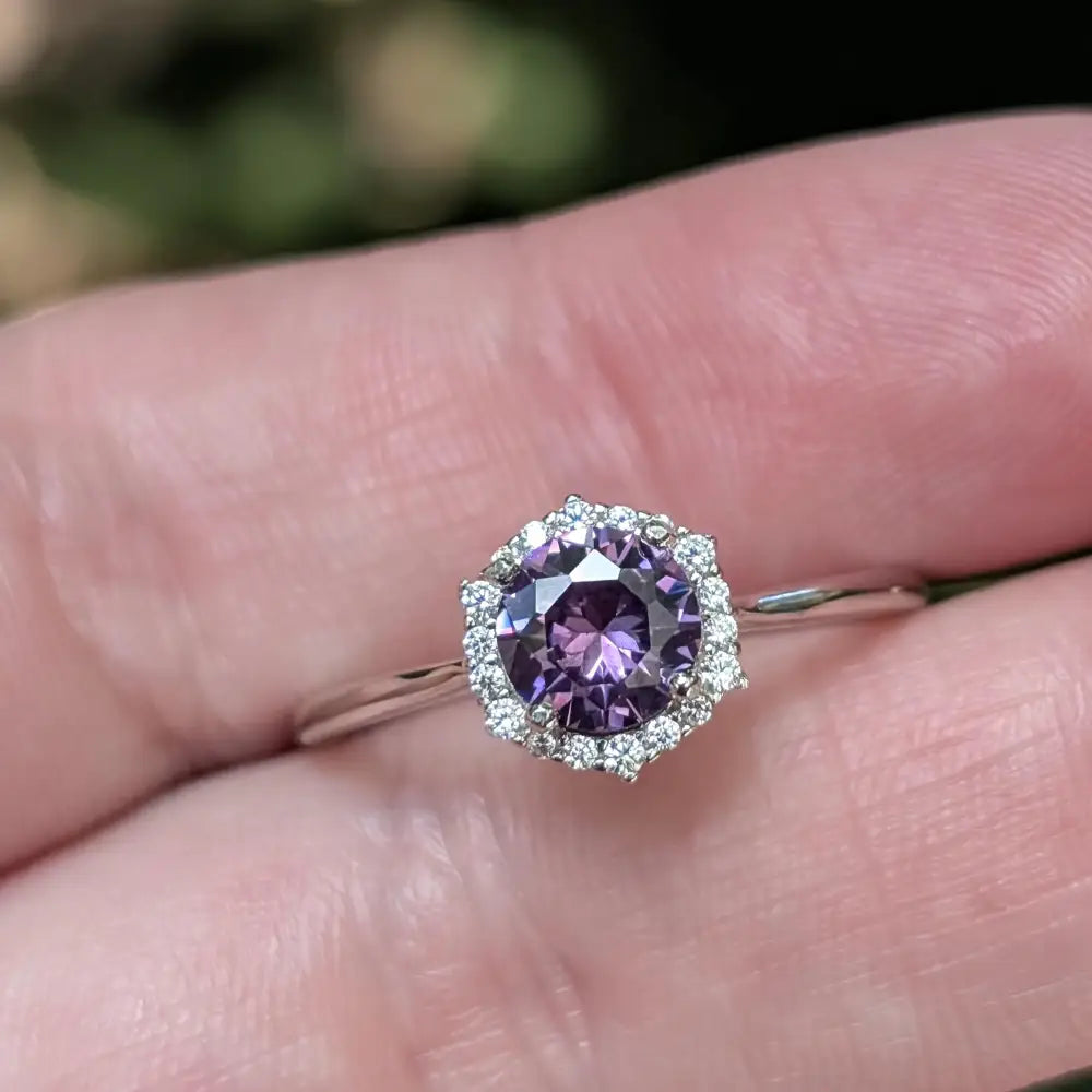 Vintage Hexagon Ring - Amethyst Rings Handmade Handcrafted