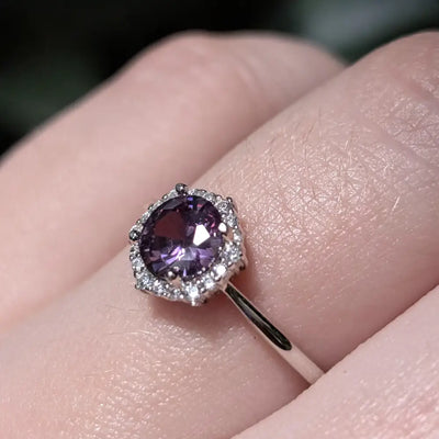 Vintage Hexagon Ring - Amethyst Rings Handmade Handcrafted