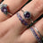 Vintage Hexagon Ring - Amethyst Rings Handmade Handcrafted