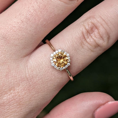 Vintage Hexagon Ring - Citrine Rings Handmade Handcrafted