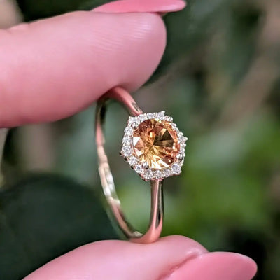 Vintage Hexagon Ring - Citrine Rings Handmade Handcrafted