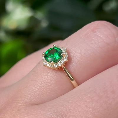 Vintage Hexagon Ring - Emerald Rings Handmade Handcrafted