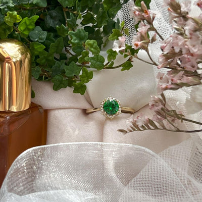Vintage Hexagon Ring - Emerald Rings Handmade Handcrafted
