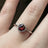 Vintage Hexagon Ring - Garnet Rings Handmade Handcrafted
