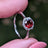 Vintage Hexagon Ring - Garnet Rings Handmade Handcrafted