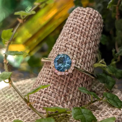 Vintage Hexagon Ring - London Blue Topaz Rings Handmade Handcrafted