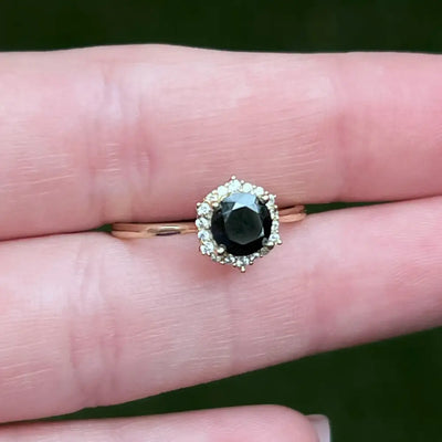 Vintage Hexagon Ring - Onyx Rings Handmade Handcrafted