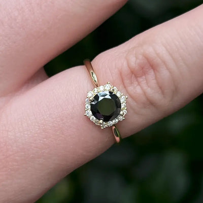 Vintage Hexagon Ring - Onyx Rings Handmade Handcrafted
