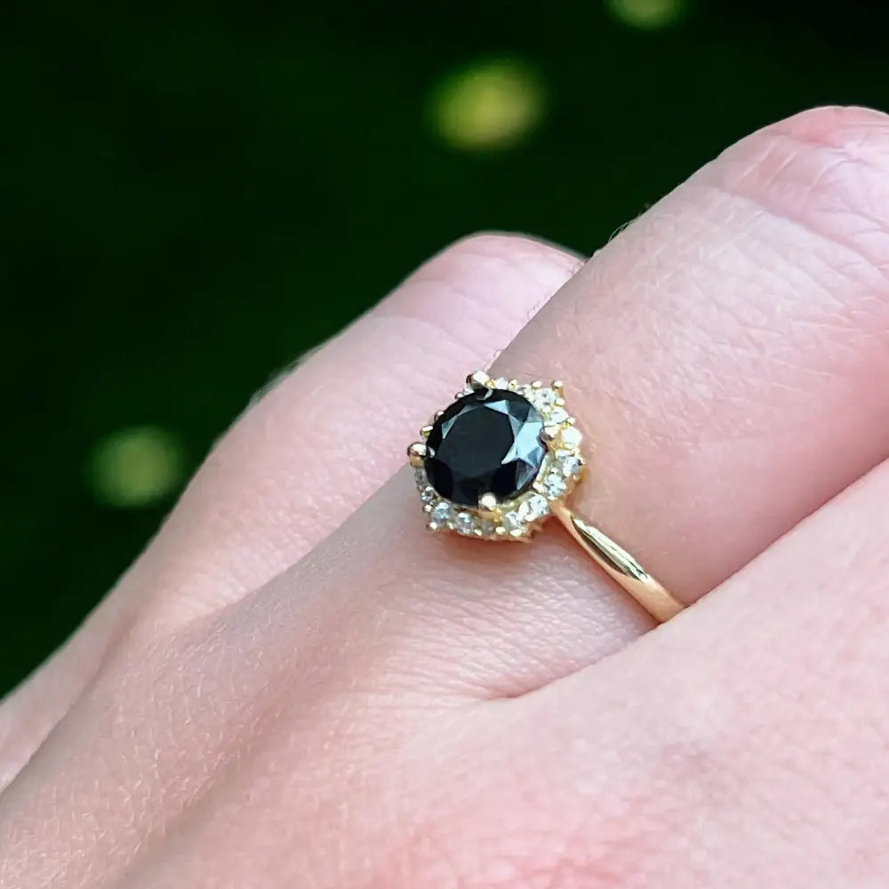 Vintage Hexagon Ring - Onyx Rings Handmade Handcrafted