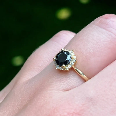 Vintage Hexagon Ring - Onyx Rings Handmade Handcrafted
