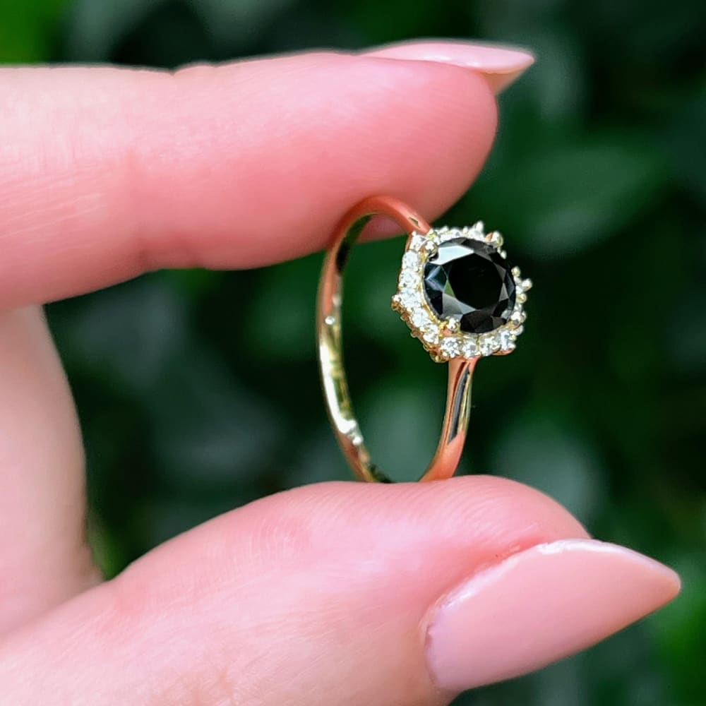 Vintage Hexagon Ring - Onyx Rings Handmade Handcrafted