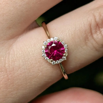 Vintage Hexagon Ring - Ruby Rings Handmade Handcrafted