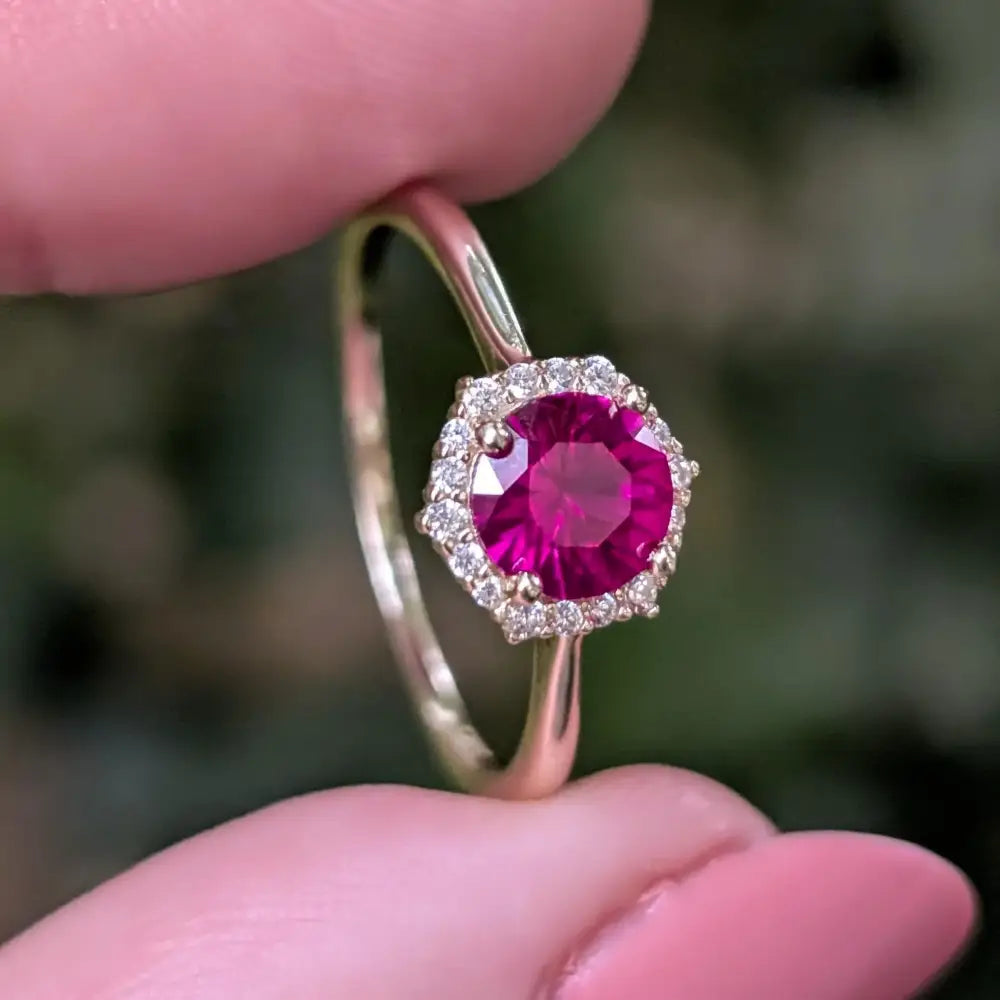 Vintage Hexagon Ring - Ruby Rings Handmade Handcrafted