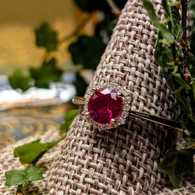 Vintage Hexagon Ring - Ruby Rings Handmade Handcrafted