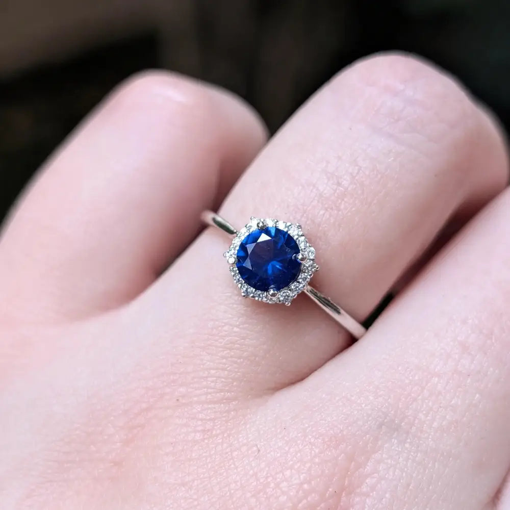 Vintage Hexagon Ring - Sapphire Rings Handmade Handcrafted