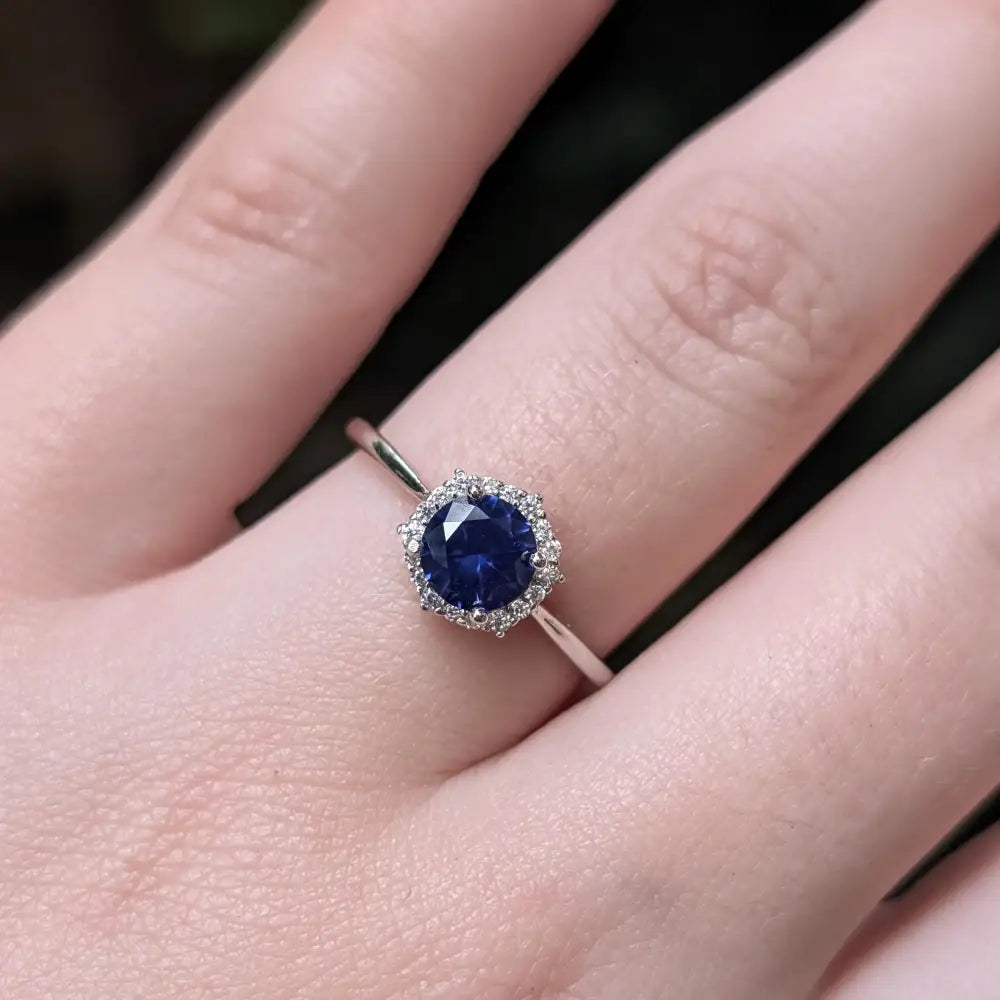 Vintage Hexagon Ring - Sapphire Rings Handmade Handcrafted