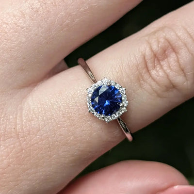 Vintage Hexagon Ring - Sapphire Rings Handmade Handcrafted