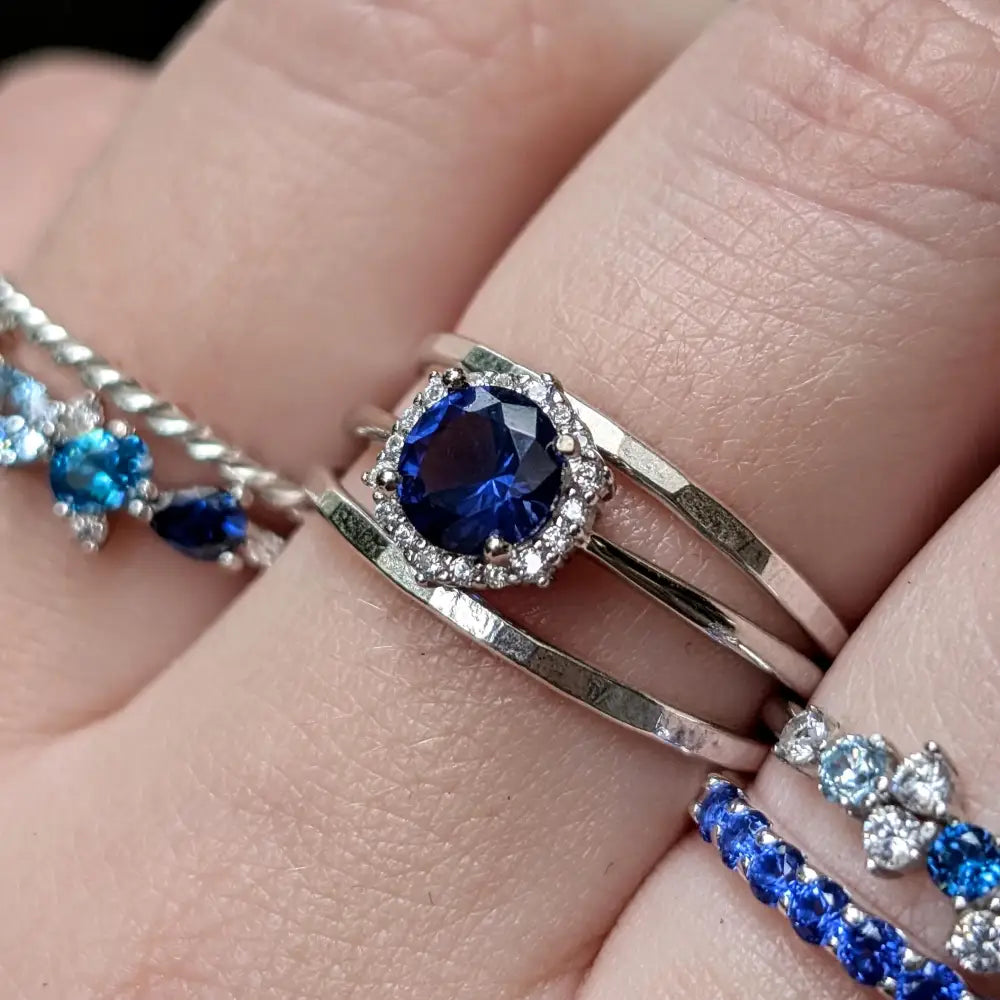 Vintage Hexagon Ring - Sapphire Rings Handmade Handcrafted