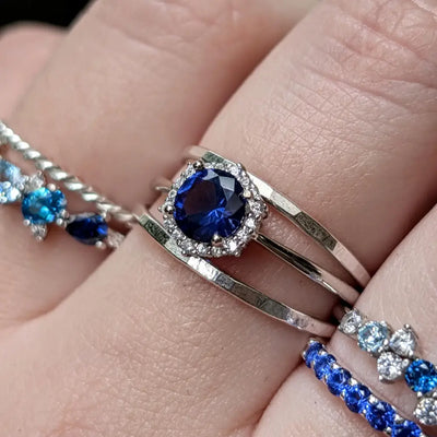 Vintage Hexagon Ring - Sapphire Rings Handmade Handcrafted