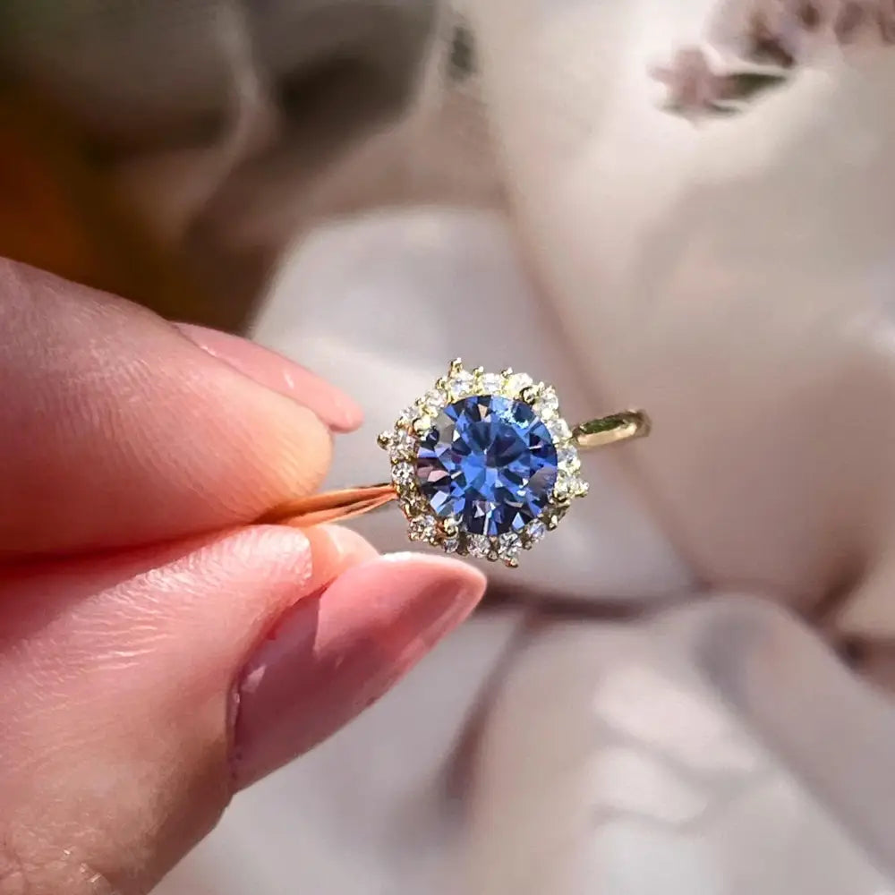 Vintage Hexagon Ring - Tanzanite Rings Handmade Handcrafted