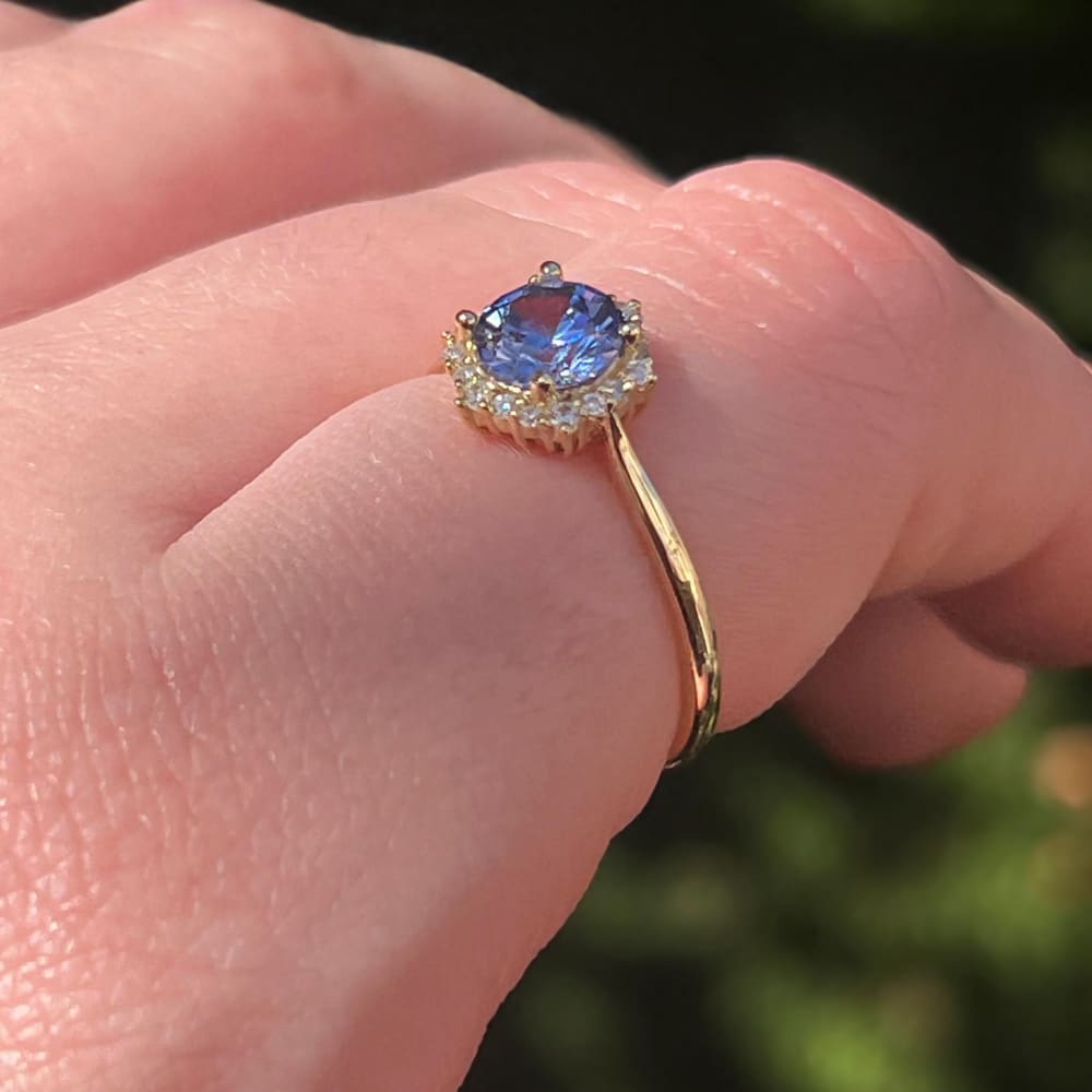 Vintage Hexagon Ring - Tanzanite Rings Handmade Handcrafted